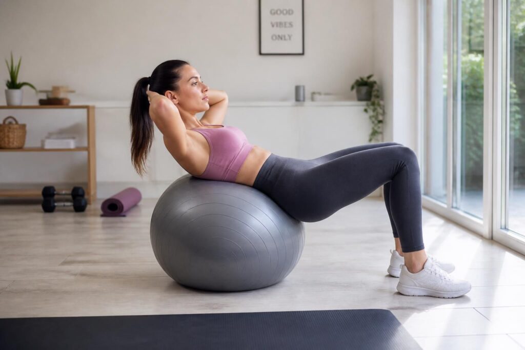 Exercice avec ballon pour perdre du ventre : les mouvements efficaces à faire chez soi