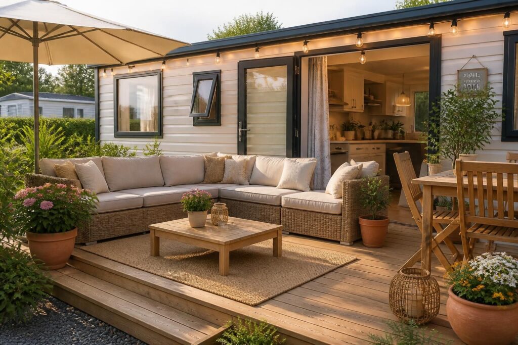 découvrez des idées pratiques et des conseils déco pour aménager la terrasse de votre mobil home et créer un espace extérieur convivial et agréable.
