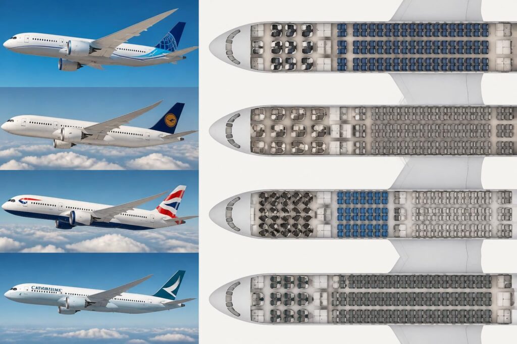 Boeing 787 8 Dreamliners : compagnies, prix et plans de cabine détaillés