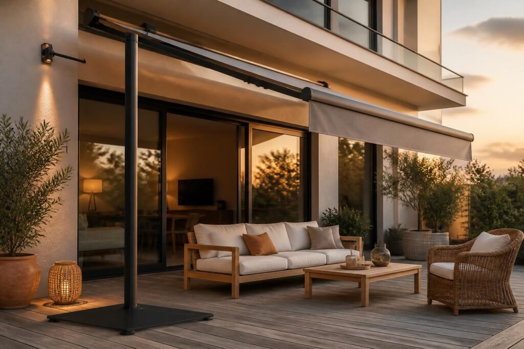 Store terrasse sur pied : modèles rétractables et astuces d’installation