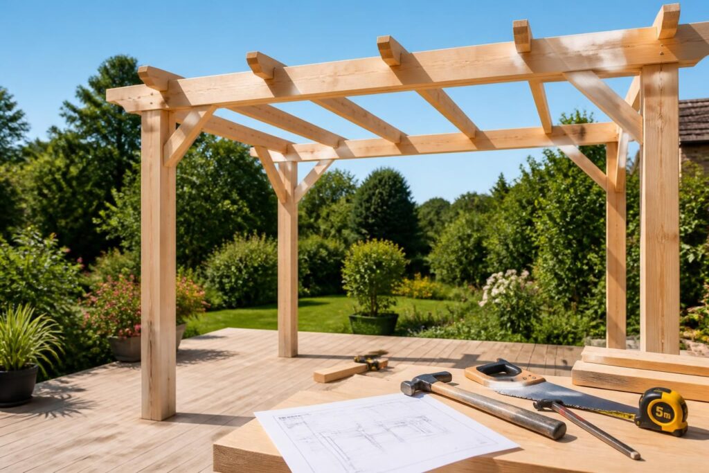Pergola bois fabrication maison : conseils et plans pour construire soi-même